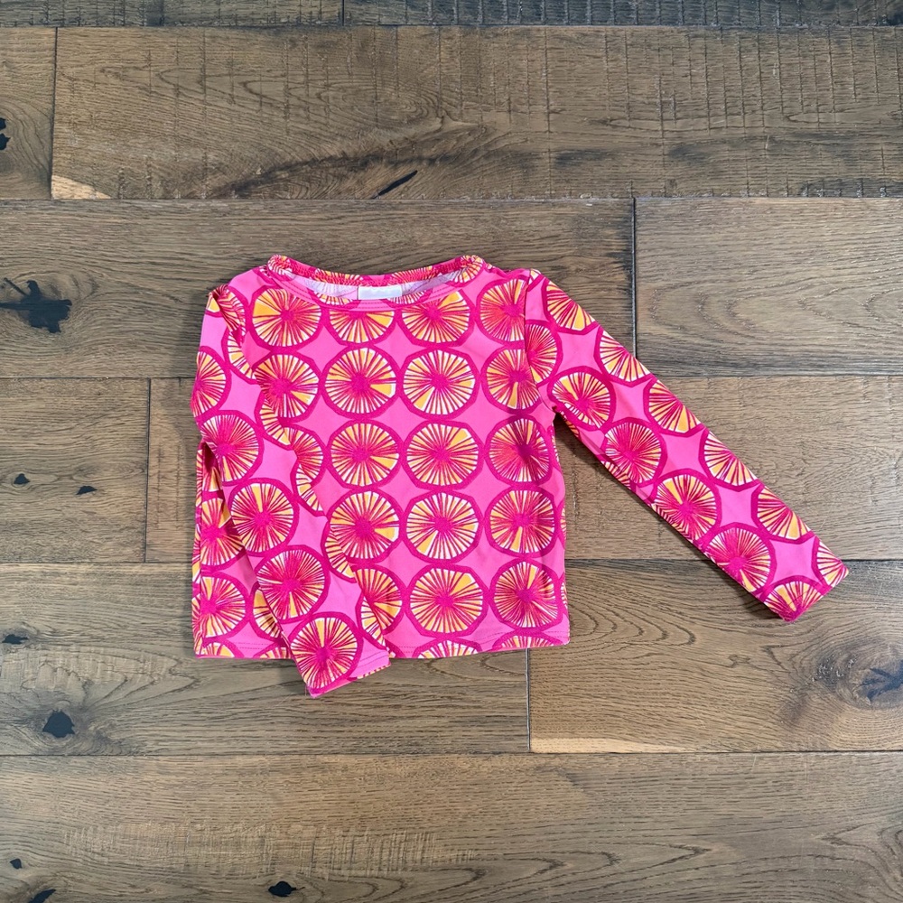 Bright Pink Rash Guard Swim Top